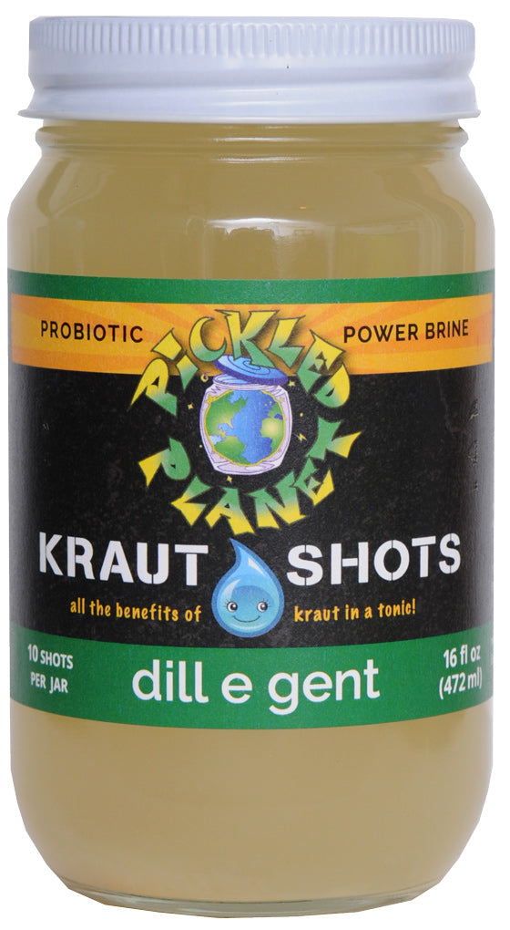 Dill E Gent Organic Kraut Shots, Raw - 16 oz