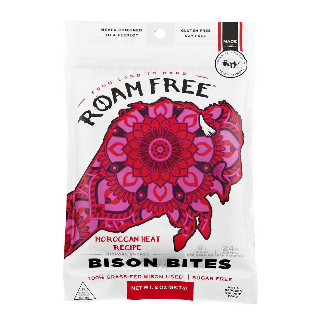 Bison Jerky Bites, 100% Grass Fed - Moroccan Heat
