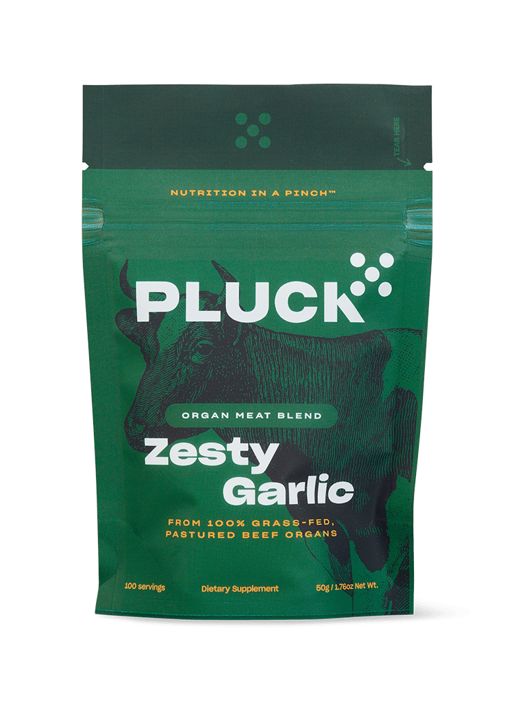 Pluck Organ Meat Blend, Zesty Garlic, 50g