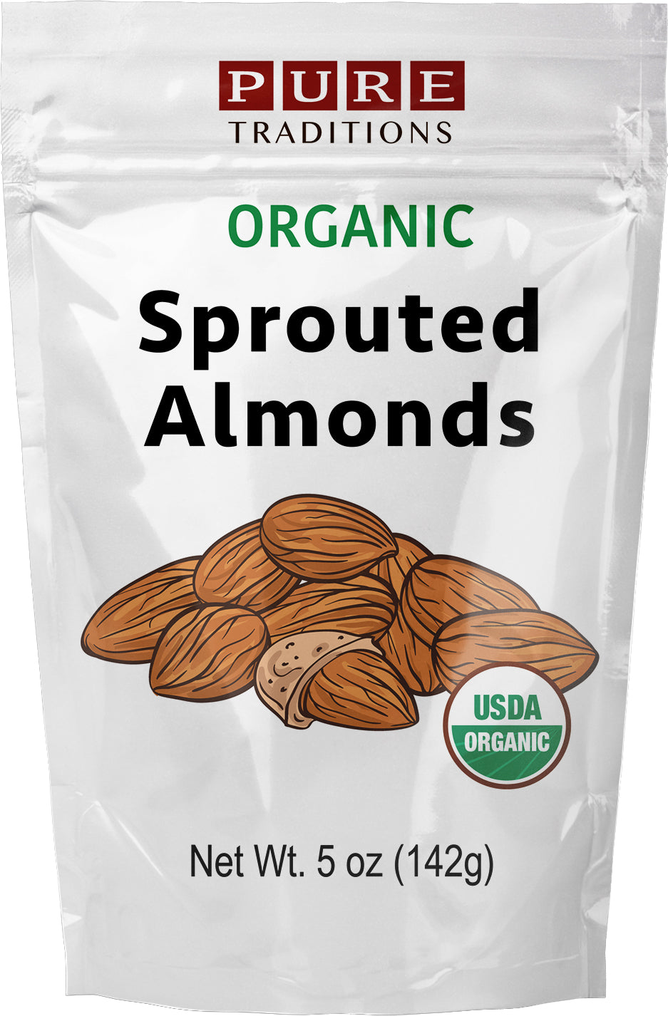 Certified Organic Sprouted Almonds, Sea Salt