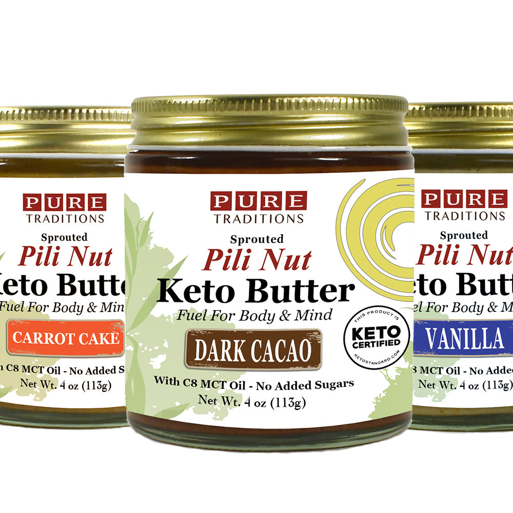 Pili Nut Keto Butter, 3 Flavor Variety Pack