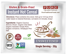Load image into Gallery viewer, Instant Keto Oatmeal, Unsweetened (2 Net Carbs/Serving)