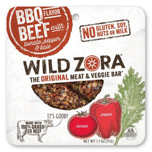 Load image into Gallery viewer, Wild Zora Meat &amp; Veggie Bars, BBQ Beef
