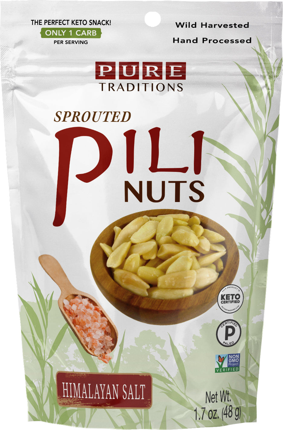 Sprouted Pili Nuts, Himalayan Salt