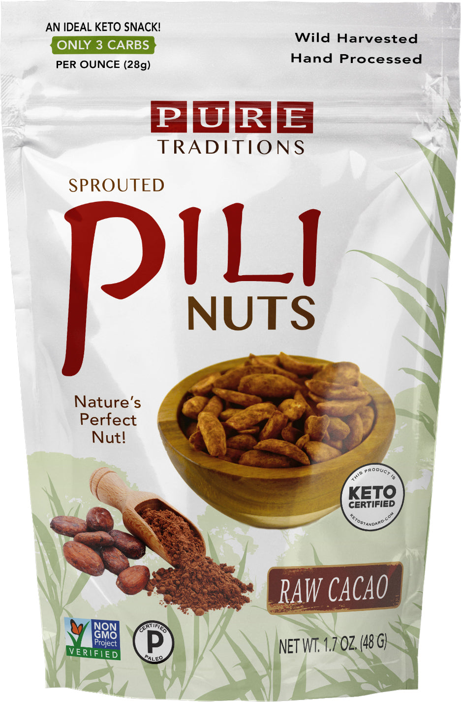 Sprouted Pili Nuts, Raw Cacao