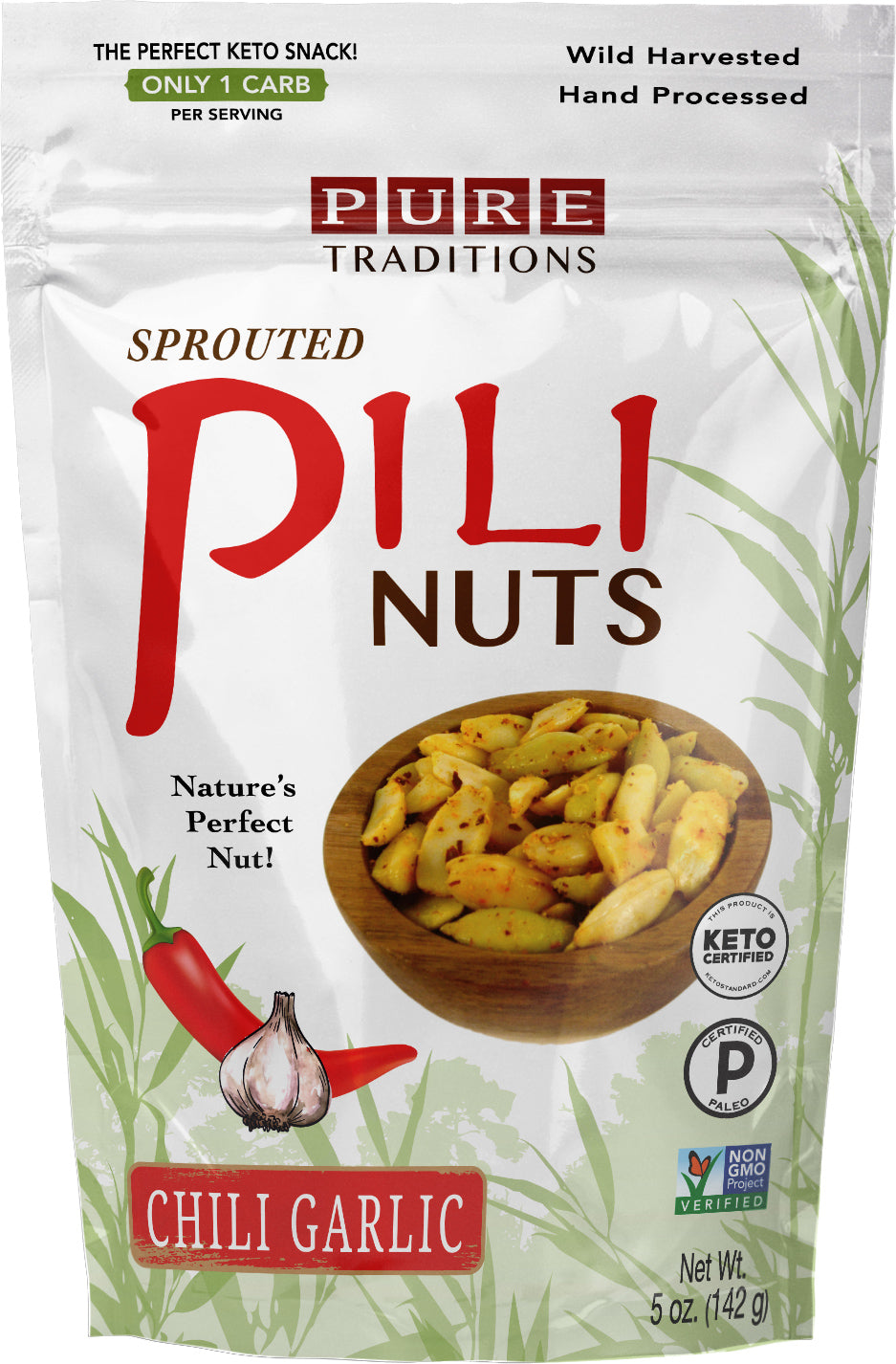 Sprouted Pili Nuts, Chili Garlic